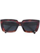 Céline Eyewear Tortoiseshell Rectangle Frame Sunglasses - Brown