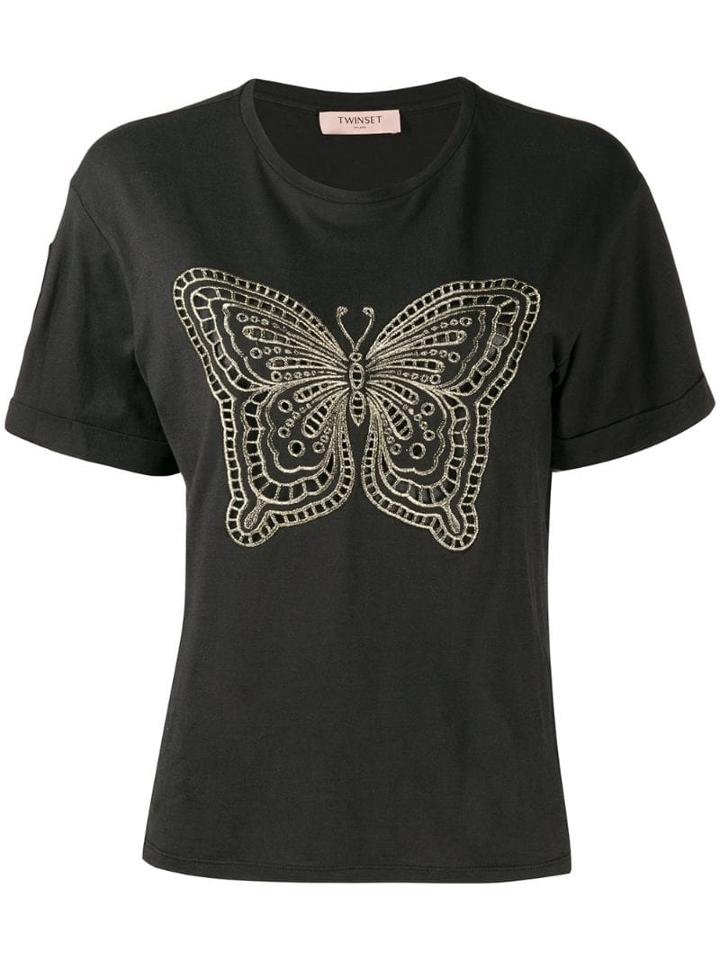Twin-set Butterfly T-shirt - Black