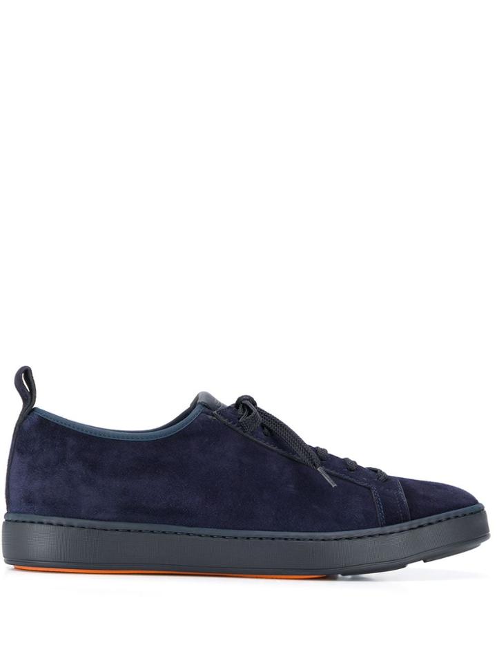 Santoni Flat Lace-up Boots - Blue