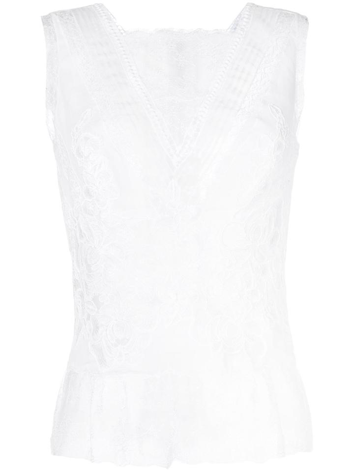 Ermanno Scervino Lace Overlay Vest Top - White