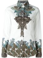 Etro Paisley Print Shirt, Women's, Size: 44, White, Cotton/spandex/elastane