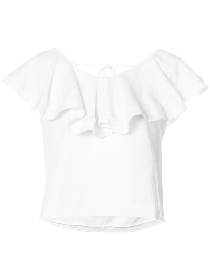 Cecilie Copenhagen - V-back Ruffle Top - Women - Cotton - 1, White, Cotton