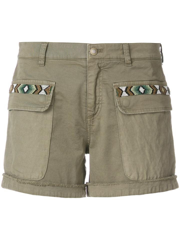 Mason Embroidered Shorts - Green
