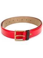 Ami Alexandre Mattiussi Classic Belt, Men's, Size: 120, Red, Leather/nubuck Leather