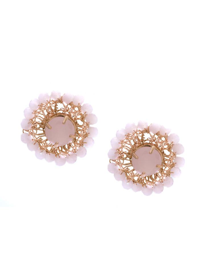 Serpui Embellished Earrings - Pink & Purple