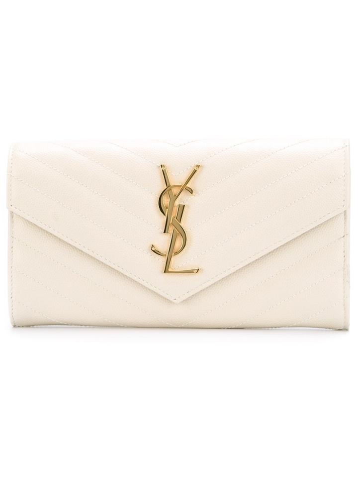 Saint Laurent 'monogram' Clutch - White
