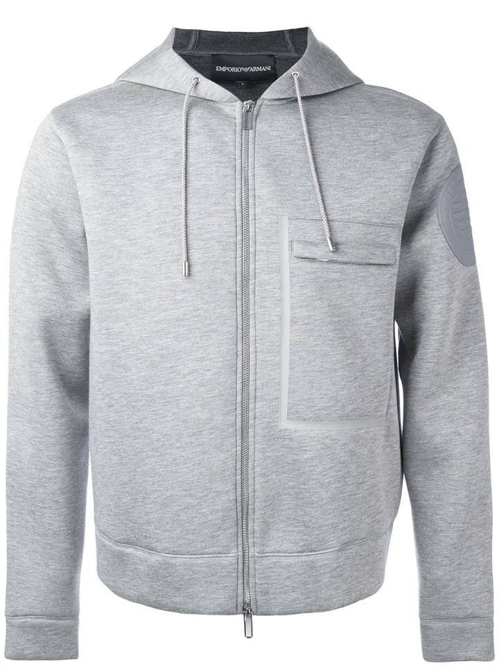 Emporio Armani - Boxy Zip Hoodie - Men - Modal - S, Grey, Modal