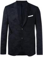 Neil Barrett Panelled Camouflage Blazer, Men's, Size: 48, Blue, Virgin Wool/polyurethane/polyamide/polyester