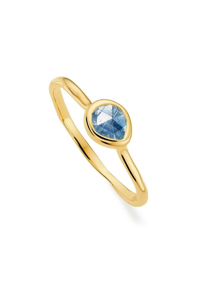 Monica Vinader Gp Siren Small Stacking Kyanite Ring - Gold