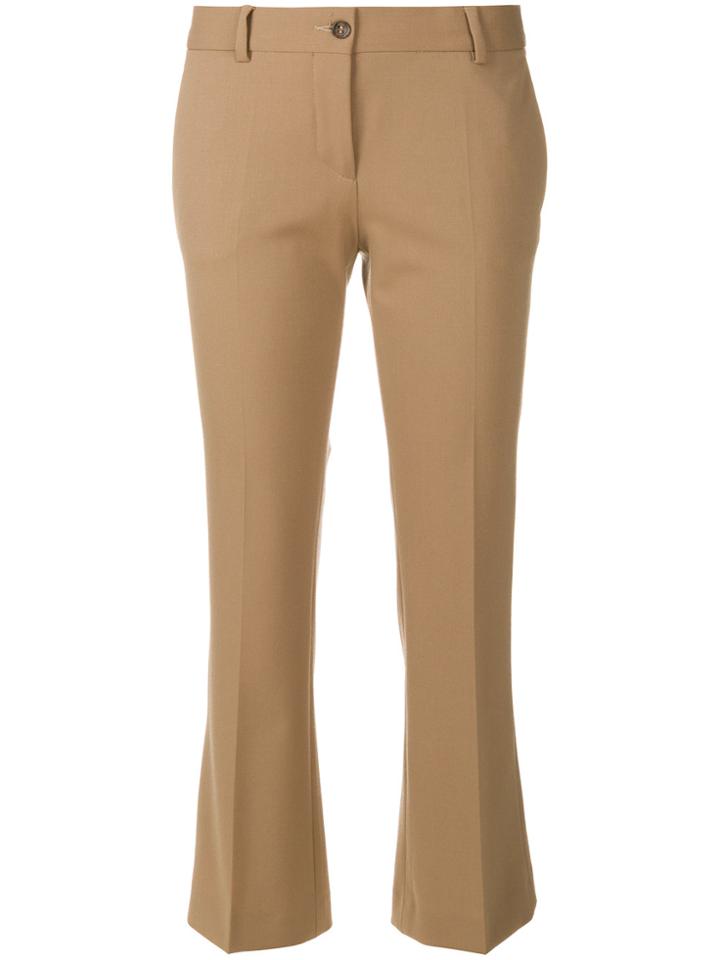 Alberto Biani Flared Cropped Trousers - Brown