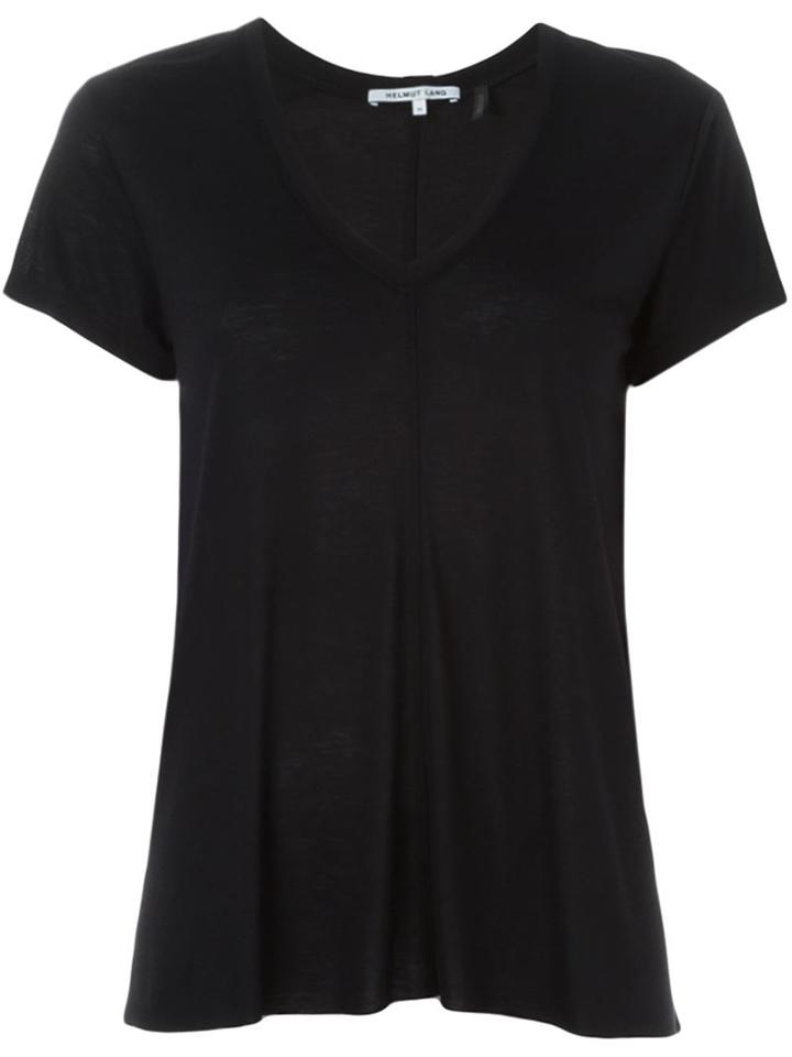 Helmut Lang V-neck T-shirt, Women's, Size: Xs, Black, Nylon/micromodal