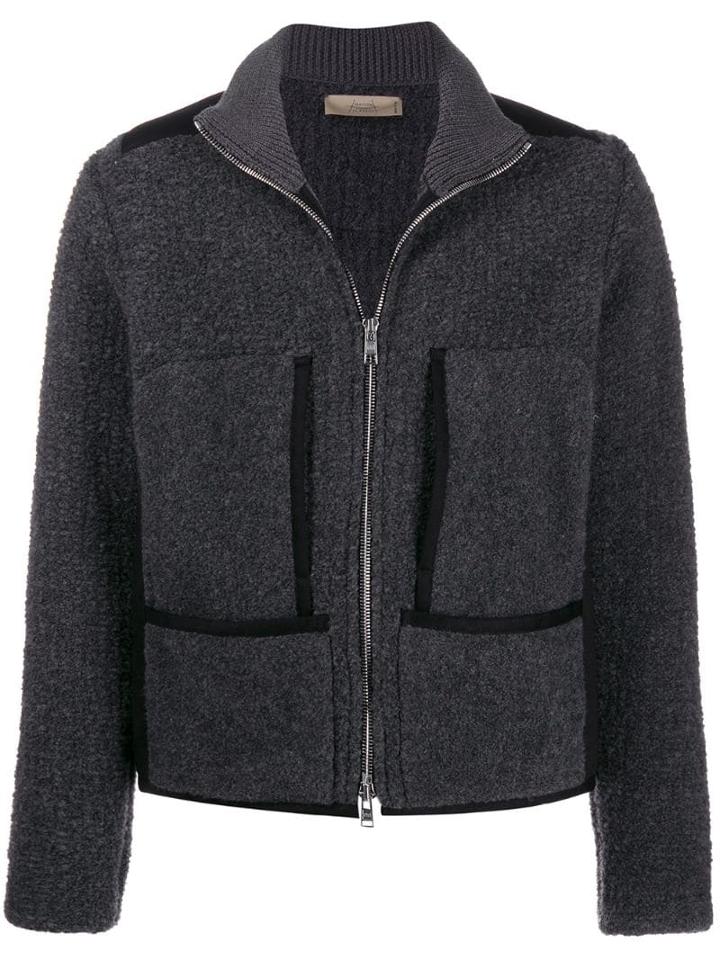 Maison Flaneur Fabric Mix Jacket - Grey