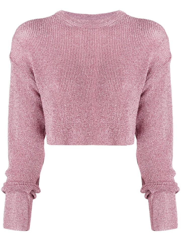 Laneus Cropped Knit Jumper - Pink