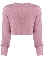 Laneus Cropped Knit Jumper - Pink