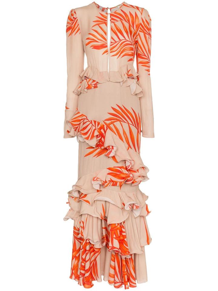 Johanna Ortiz California Dreaming Long Sleeve Palm Print Dress -