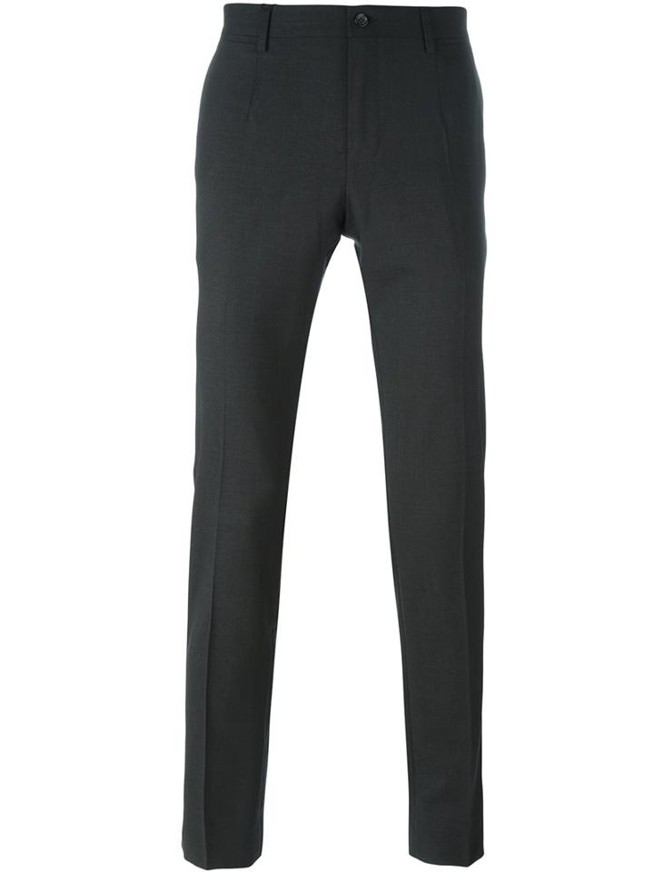 Dolce & Gabbana Classic Tailored Trousers, Men's, Size: 52, Black, Spandex/elastane/virgin Wool