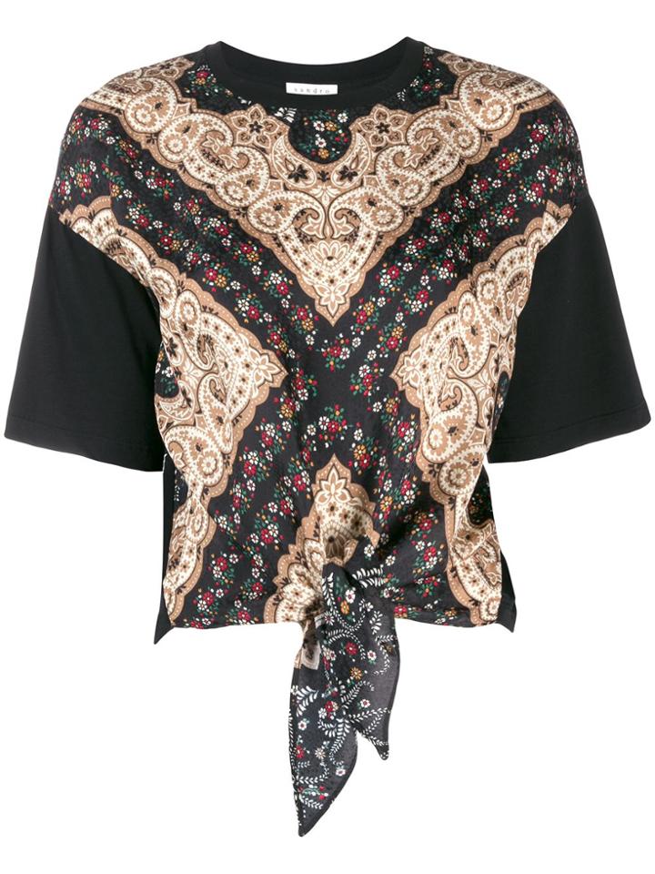 Sandro Paris Paisley Print Blouse - Black