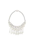 Miu Miu Crystal And Pearls Necklace - White