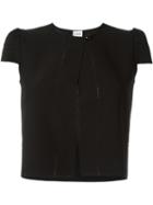 Armani Collezioni Shortsleeved One Button Jacket, Women's, Size: 44, Black, Viscose/polyester