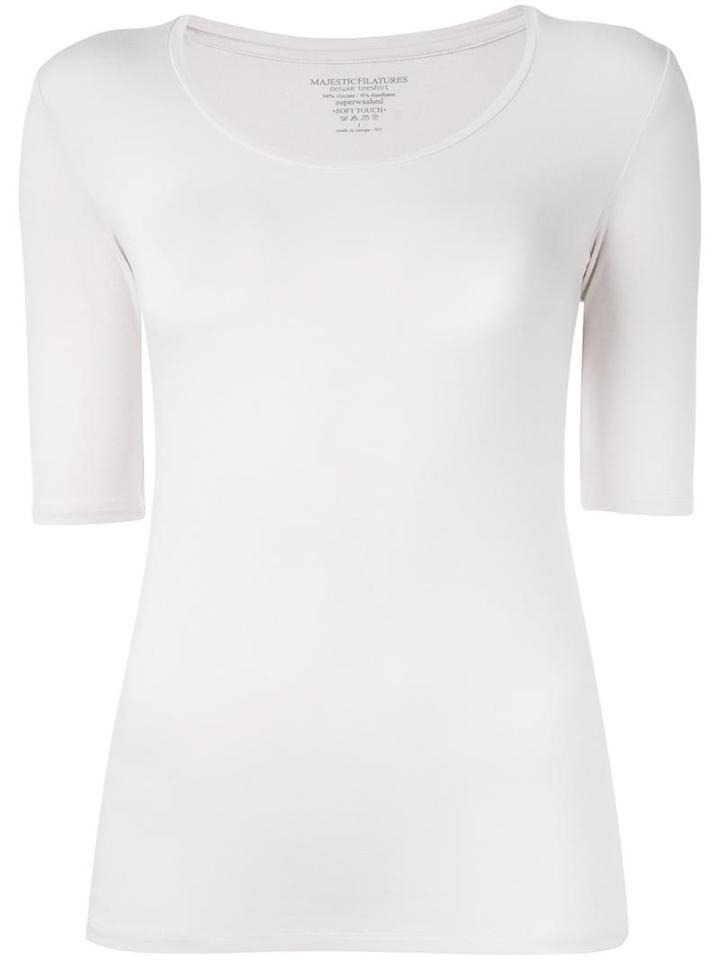 Majestic Filatures Round Neck T-shirt, Women's, Size: Ii, Pink/purple, Viscose/spandex/elastane