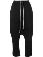 Rick Owens Drkshdw Cropped Dropped Crotch Trousers - Black