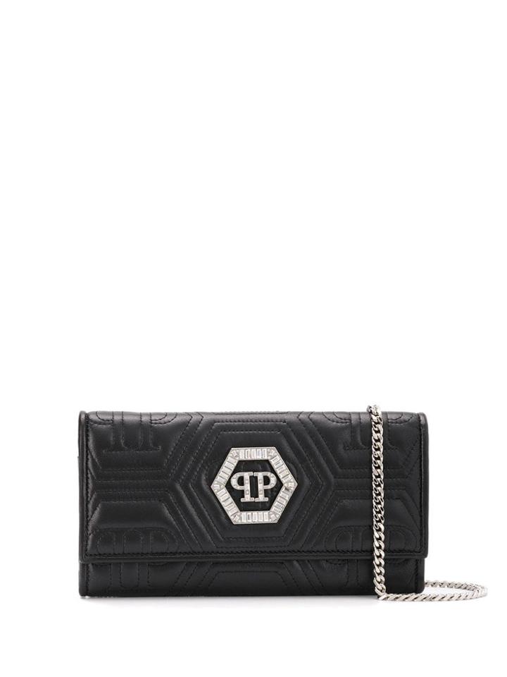 Philipp Plein Crystal Clutch Bag - Black