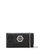 Philipp Plein Crystal Clutch Bag - Black