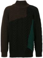 Kolor Colour-block Roll-neck Sweater - Brown