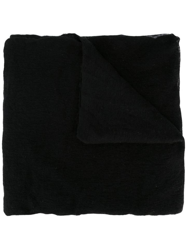 Poème Bohémien Plain Scarf, Men's, Black, Virgin Wool