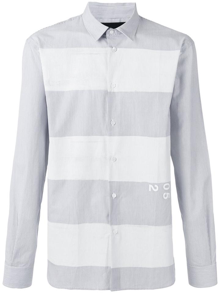 Diesel Black Gold Striped Shirt, Men's, Size: 48, Blue, Cotton