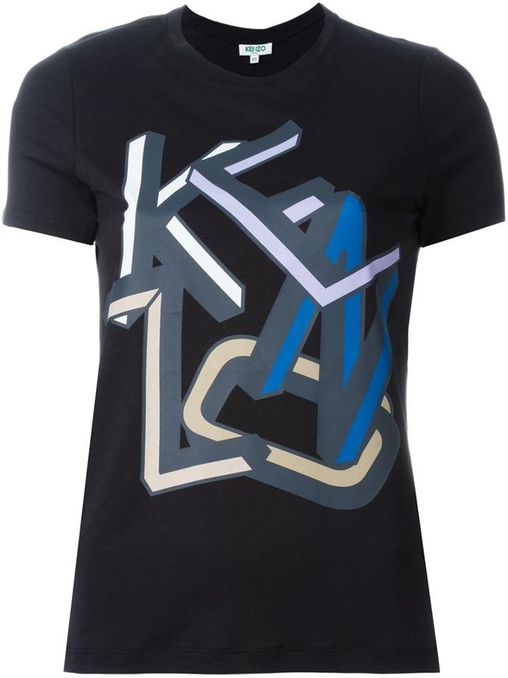 Kenzo Kenzo Letters Print T-shirt, Women's, Size: S, Black, Modal/cotton