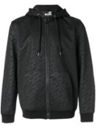 Love Moschino - Branded Hooded Zip-up Jacket - Men - Cotton/polyester/spandex/elastane - S, Black, Cotton/polyester/spandex/elastane