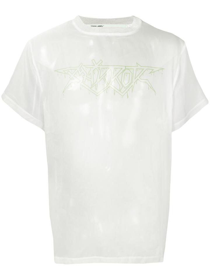 Off-white - Sheer 'rock' T-shirt - Men - Silk Organza - L, White, Silk Organza