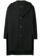 Miaoran Striped Oversize Coat - Black