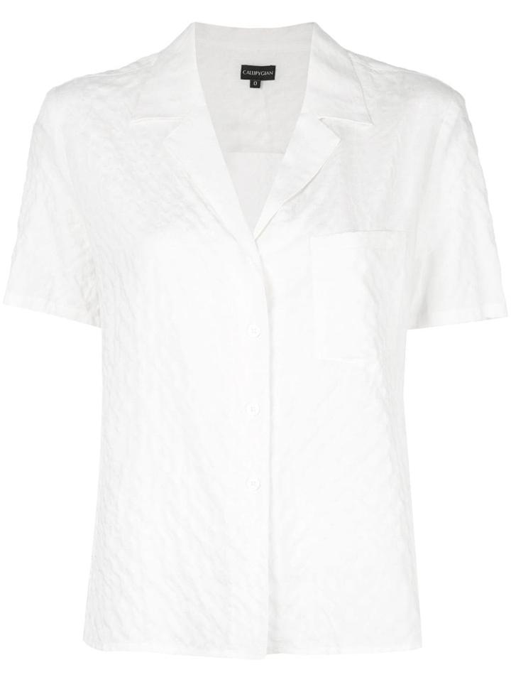 Callipygian Ribbed Short-sleeve Shirt - White