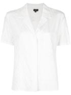 Callipygian Ribbed Short-sleeve Shirt - White