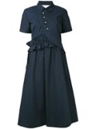 Self-portrait - Flared Dress - Women - Cotton/polyester - 8, Blue, Cotton/polyester