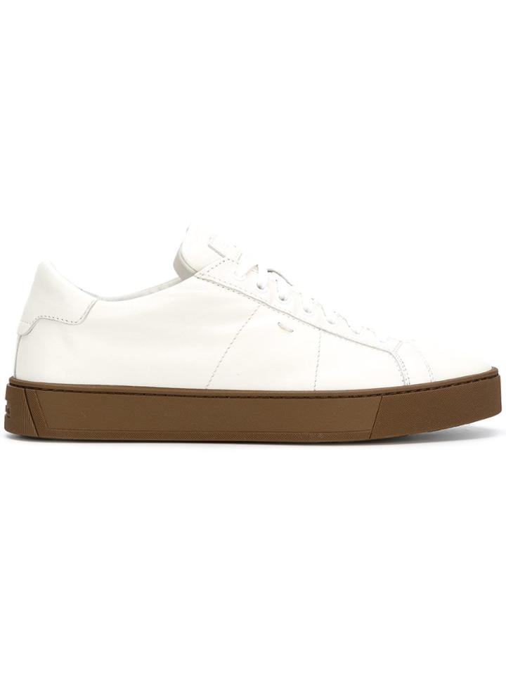 Santoni Contrast Sole Lace-up Sneakers - White