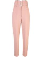 Sara Battaglia Belted High Waisted Trousers - Pink