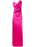 Lanvin - Draped Gown - Women - Polyester/triacetate - 36, Pink/purple, Polyester/triacetate