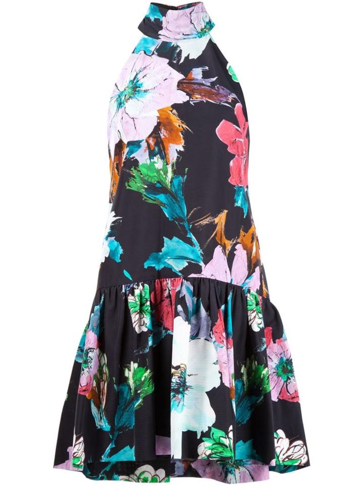 Milly Floral Print Flared Dress