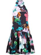 Milly Floral Print Flared Dress