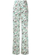 Etro Leaf Print Wide Leg Trousers - White