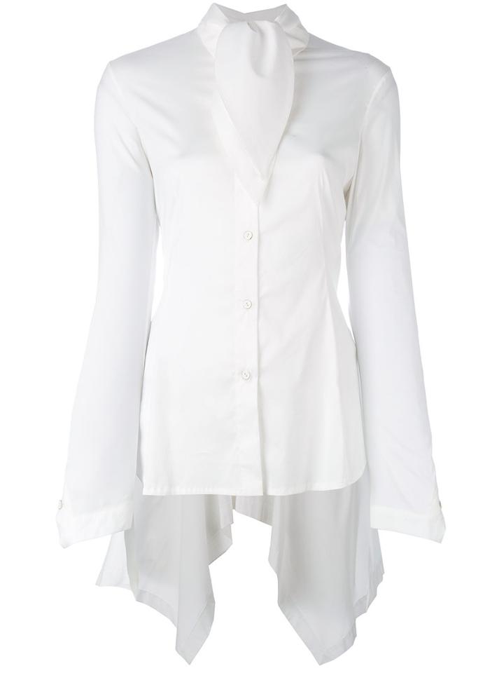 Masnada - Pussy Bow Blouse - Women - Cotton/polyamide/spandex/elastane - 42, Women's, White, Cotton/polyamide/spandex/elastane