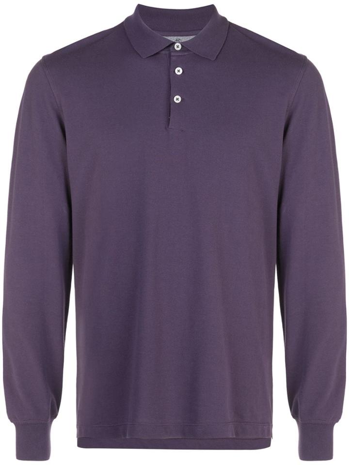 Brunello Cucinelli Long Sleeved Polo Shirt - Purple