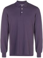 Brunello Cucinelli Long Sleeved Polo Shirt - Purple