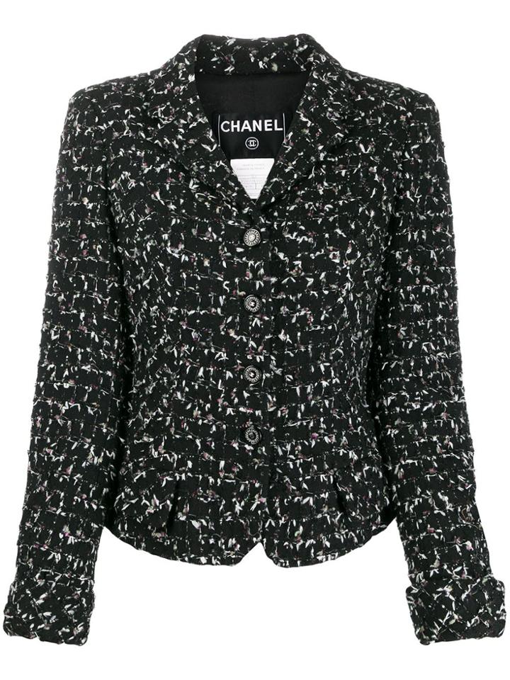Chanel Pre-owned 2006 Textured Slim Jacket - Black