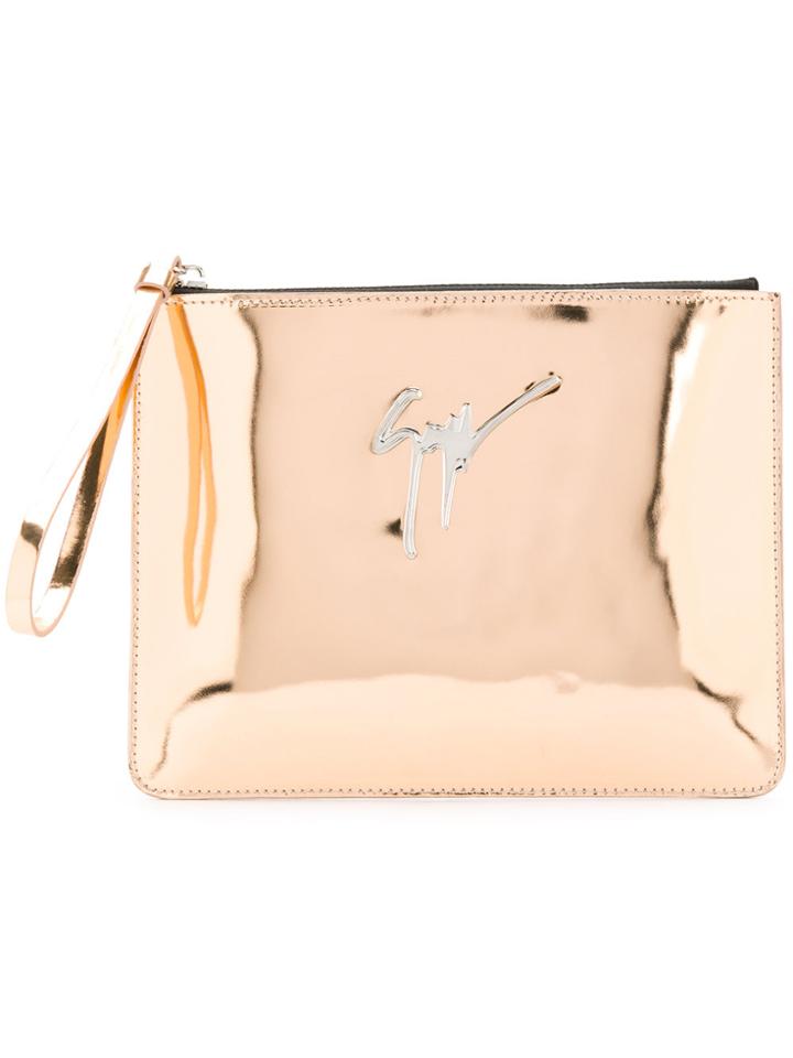 Giuseppe Zanotti Design Classic Mirrored Clutch - Metallic
