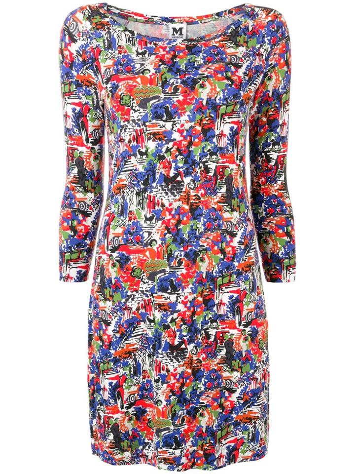 Missoni Vintage 1990's Abstract Print Fitted Dress - Blue
