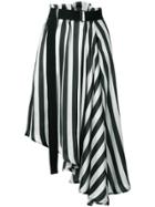Ann Demeulemeester Striped Asymmetric Skirt - Black